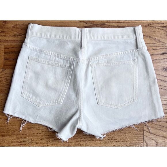 Madewell Relaxed Denim Shorts White Button Fly Jean Shorts Style# MC904 Sz 23 - Picture 7 of 16